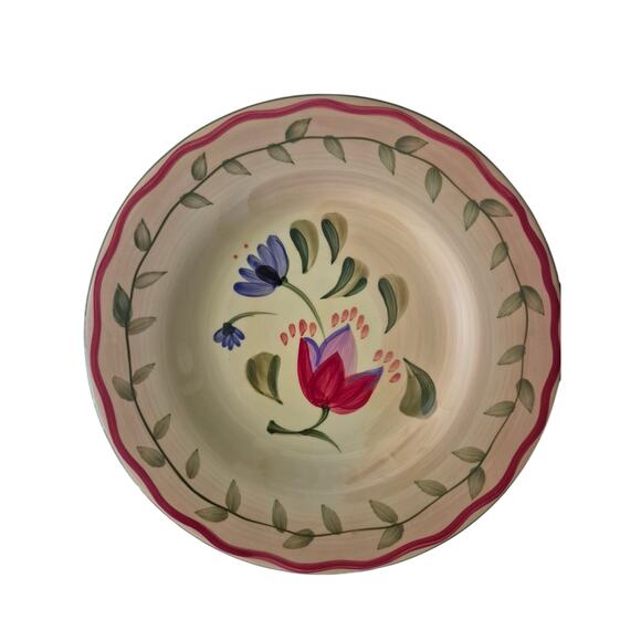 Pfaltzgraff Napoli Hand Painted Salad Plates Decor Tulip Country Italy Set of 2 - Picture 5 of 8